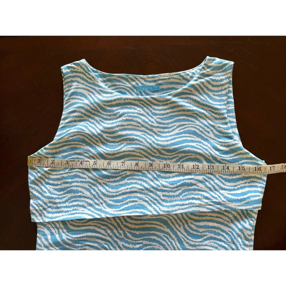 J. Mclauglin Blue Animal Print Sleeveless Catalina Cloth Tiered Dress Size XS - Picture 9 of 11